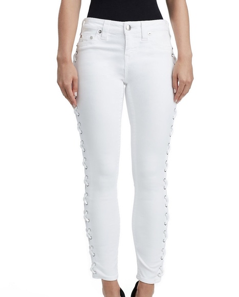 NWT TRUE RELIGION SUPER SKINNY LACE UP ANKLE JEAN - Picture 2 of 6